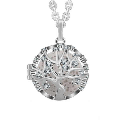 White Future Tree of Life Necklace 