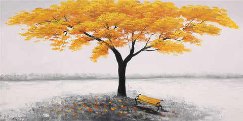 Intense Yellow Tree of Life Painting