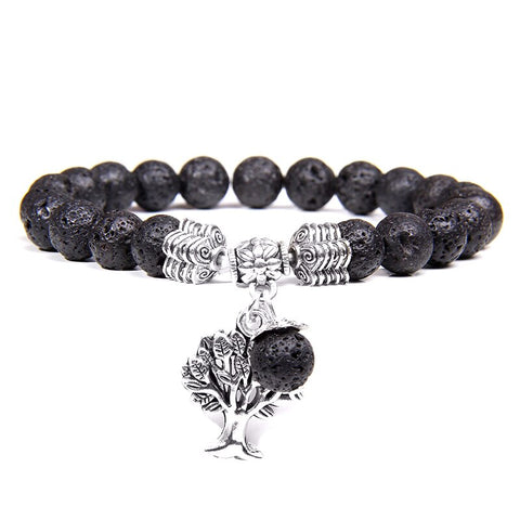 Tree of life volcanic stone bracelet