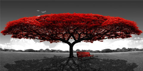 INTENSE RED TREE OF LIFE PAINTING 