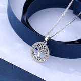 Silver Celtic Knot Tree of Life Necklace 