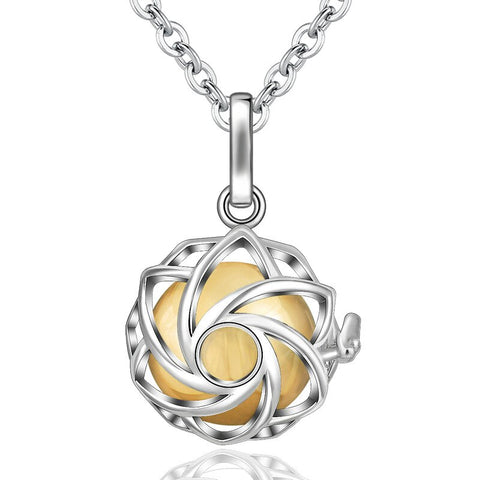 Tree of Life necklace Soft dawn lotus flower 