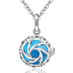 Tree of Life Necklace Blue Crystal Lotus Flower 